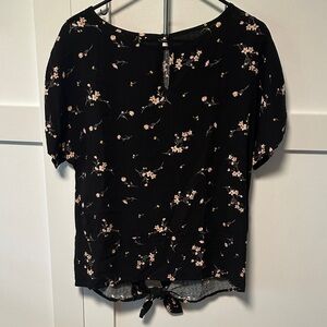 Buffalo David Bitton Black Floral Blouse